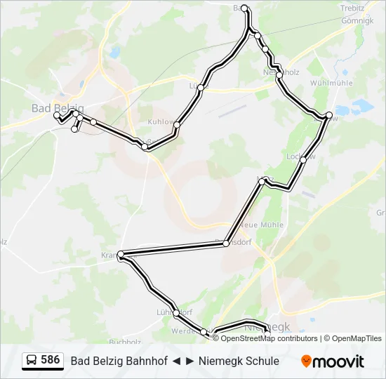 586 Bus Line Map