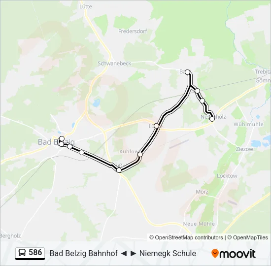 586 Bus Line Map