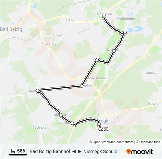 586 Bus Line Map