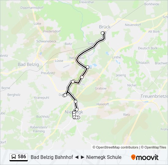 586 bus Line Map