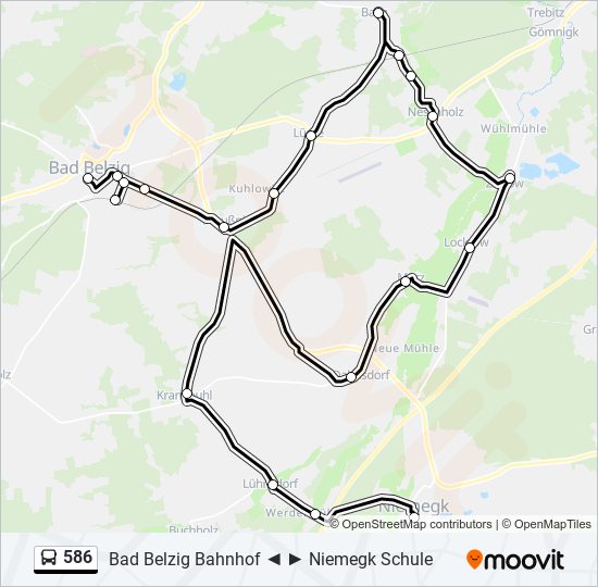 586 bus Line Map