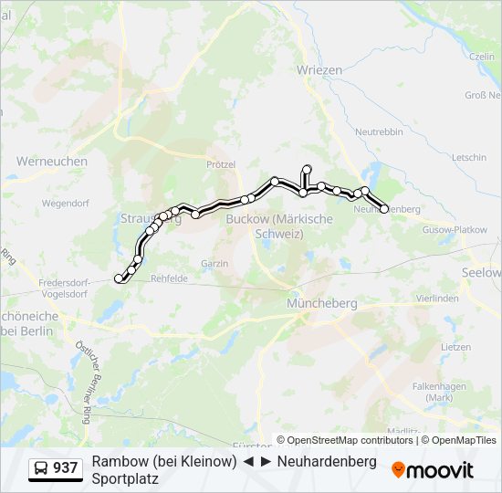 Buslinie 937 Karte