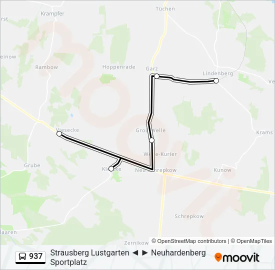 937 Bus Line Map