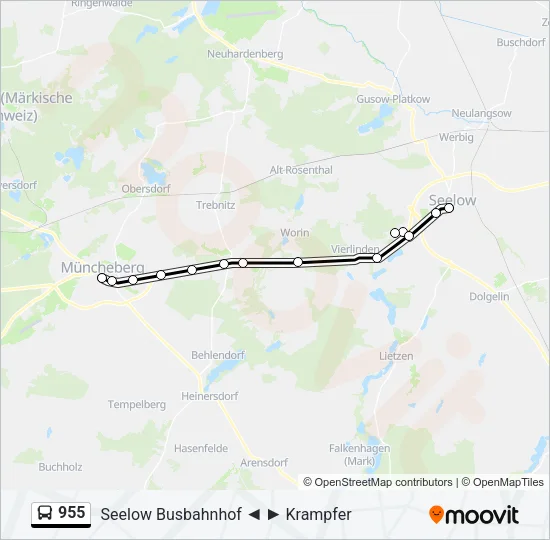 Buslinie 955 Karte