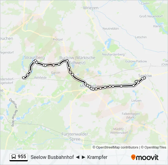 955 Bus Line Map