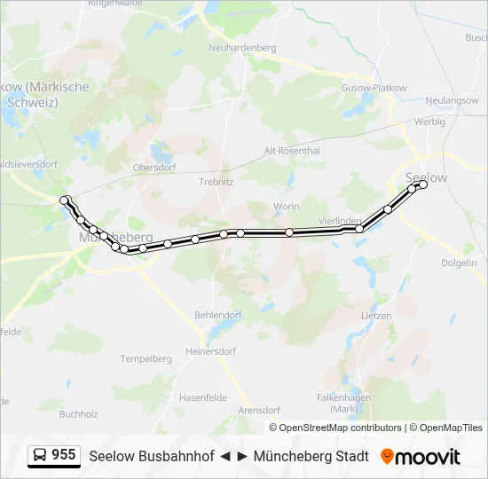 955 Bus Line Map