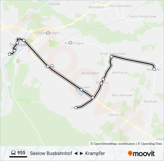 Buslinie 955 Karte