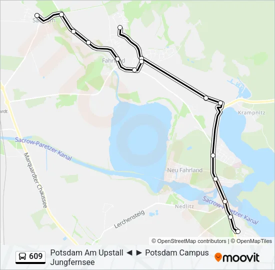 609 Bus Line Map