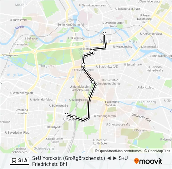 S1A Bus Line Map