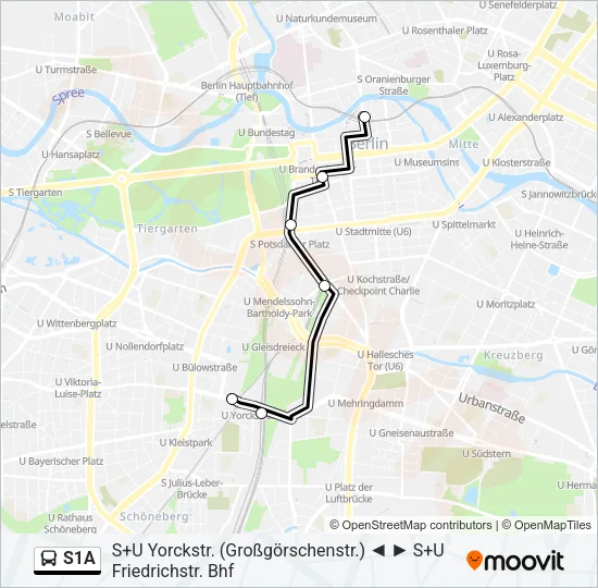 S1A Bus Line Map