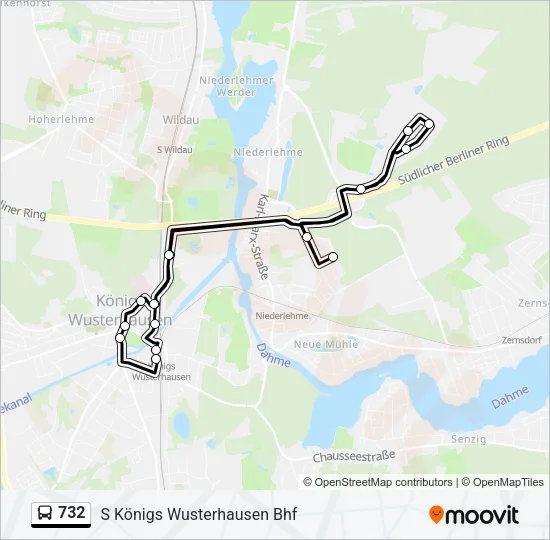 732 Bus Line Map