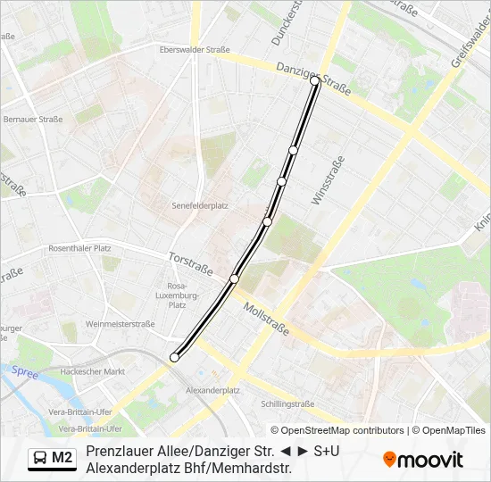 M2 Bus Line Map