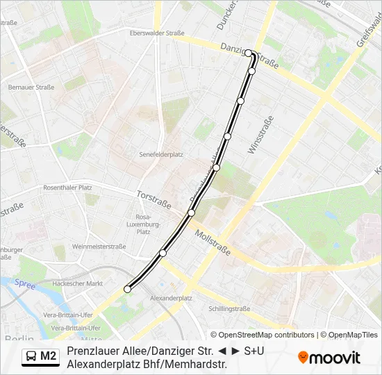 M2 Bus Line Map