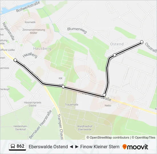 862 Bus Line Map