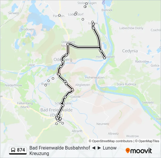 874 Bus Line Map