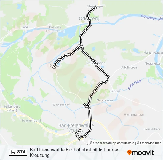 874 Bus Line Map