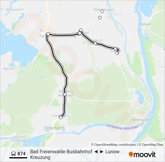 874 Bus Line Map