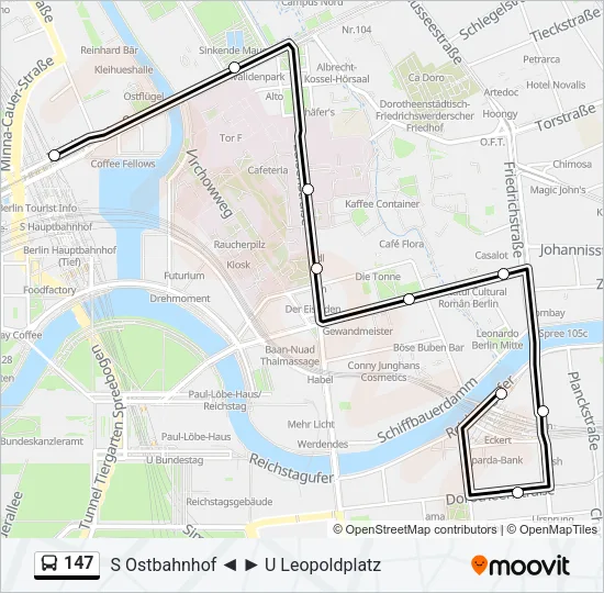 147 Bus Line Map