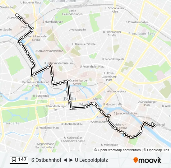 147 Bus Line Map