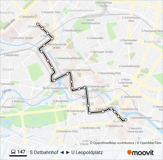 147 Bus Line Map