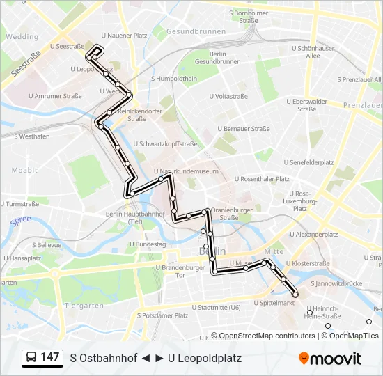 147 Bus Line Map