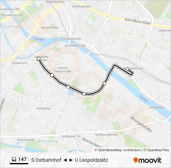 147 Bus Line Map
