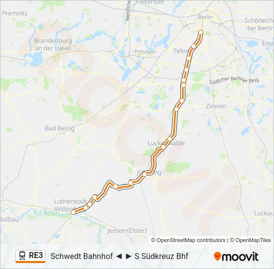 RE3 Train Line Map