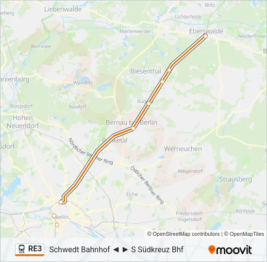 RE3 Train Line Map