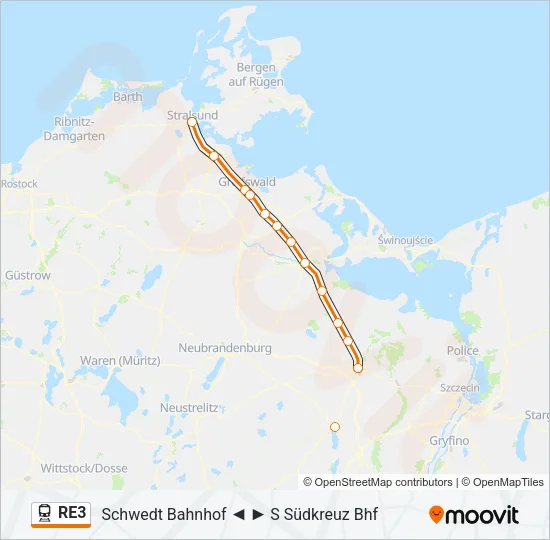 RE3 Train Line Map