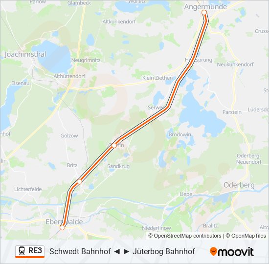 RE3 train Line Map