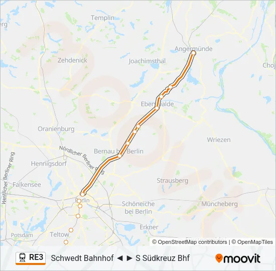 RE3 Train Line Map