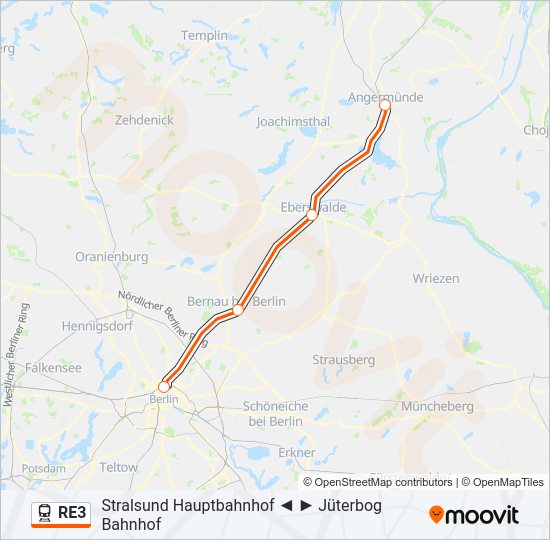 RE3 train Line Map