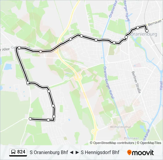 824 Bus Line Map