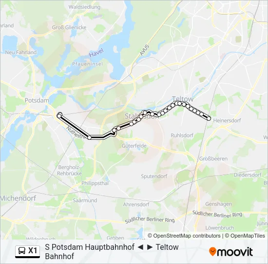 X1 Bus Line Map