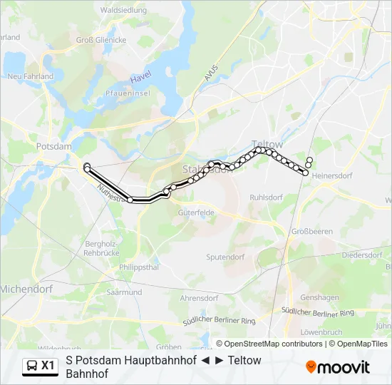 X1 Bus Line Map