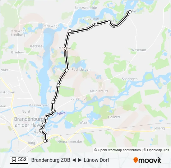552 Bus Line Map