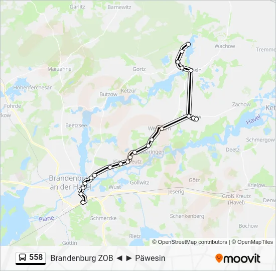558 Bus Line Map