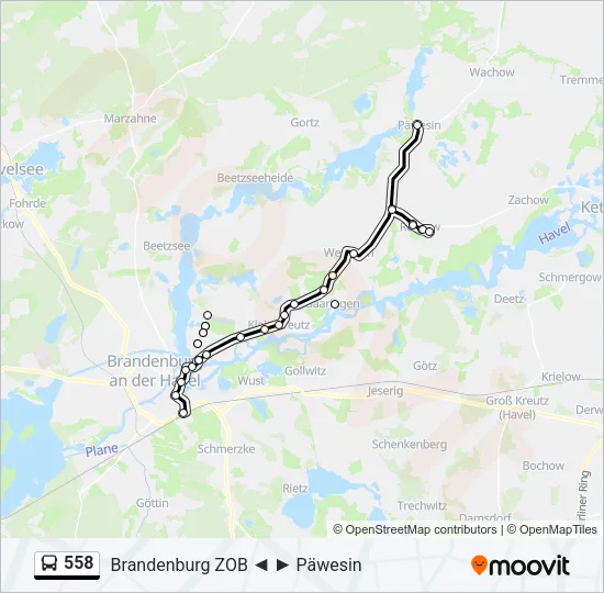 558 Bus Line Map
