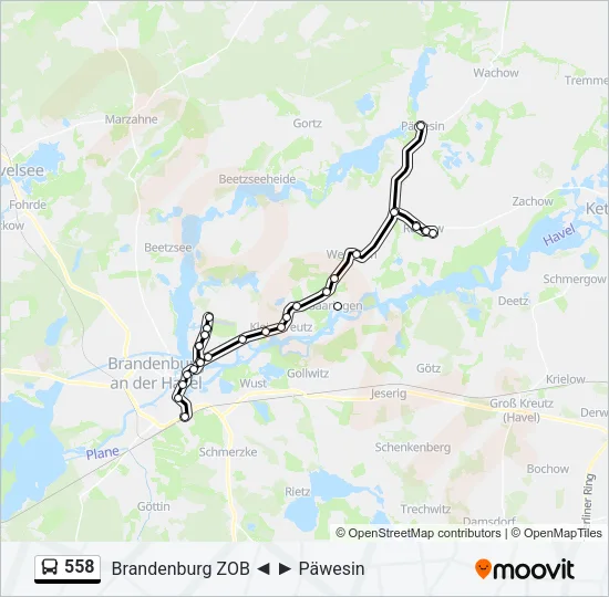 558 Bus Line Map