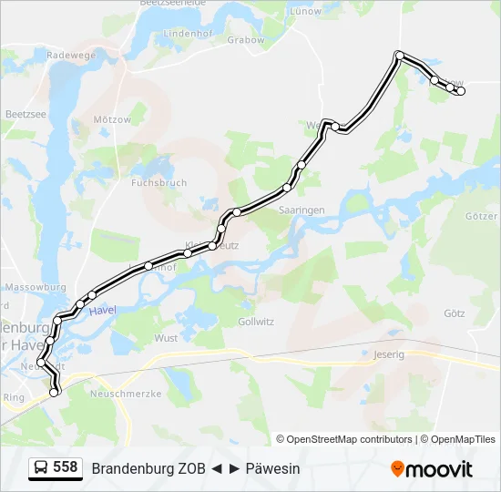 558 Bus Line Map