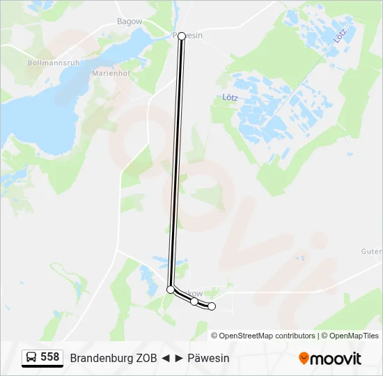 558 Bus Line Map