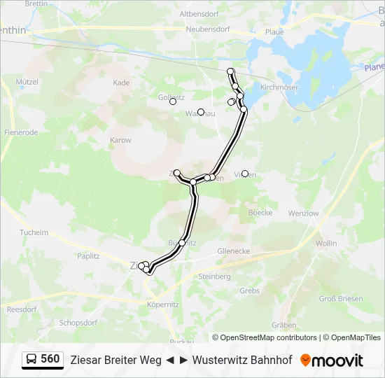 560 Bus Line Map