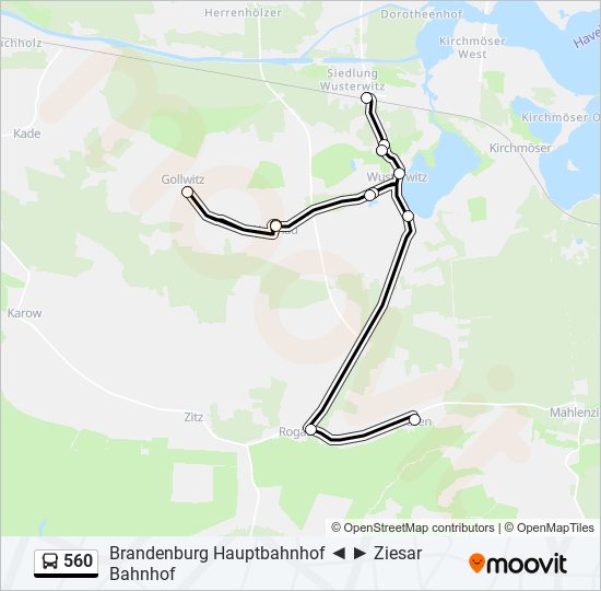 560 bus Line Map