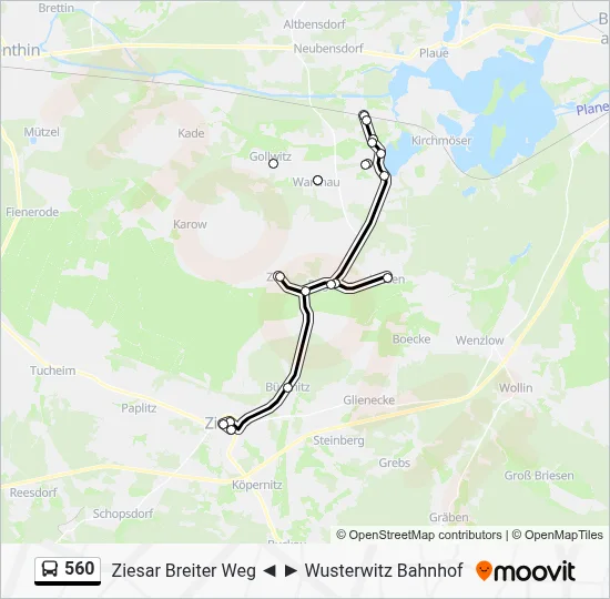 560 Bus Line Map