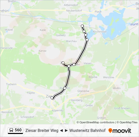 560 Bus Line Map