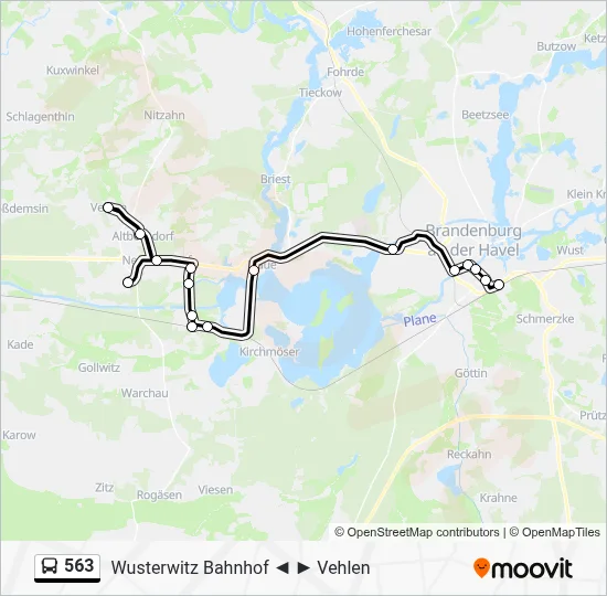 563 Bus Line Map