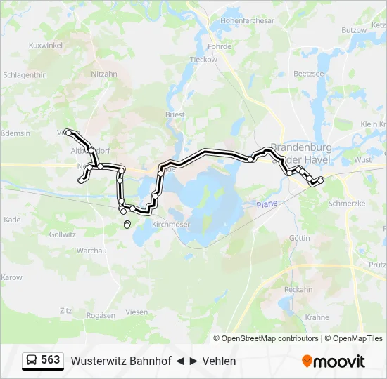 563 Bus Line Map