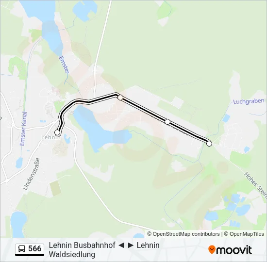 566 Bus Line Map