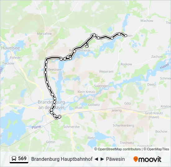 569 Bus Line Map