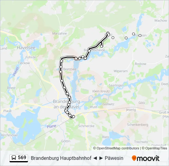 569 Bus Line Map